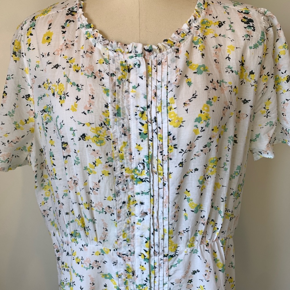 Lucky Brand White and Yellow Floral Maxi Dress